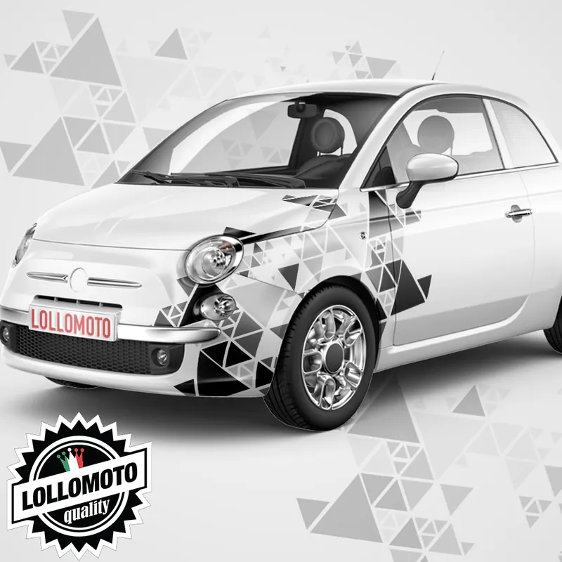 Nuova Collezione Kit Adesivi Triangoli Camo Mimetico Artico Per fiat 500 Abarth Punto Tipo
