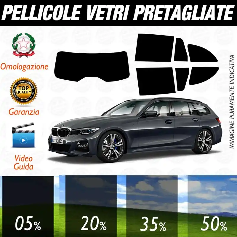 BMW Serie 3 Touring dal 2020 ad OGGI Pellicole Oscuramento Vetri Auto Pre Tagliate a Misura Esclusivo