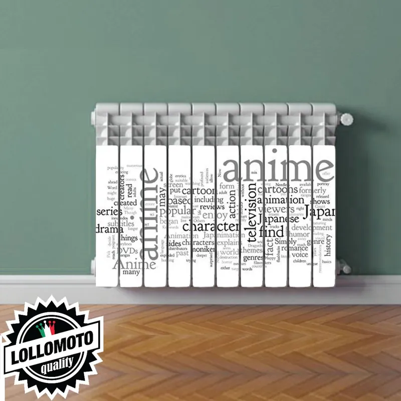 Occasione Termosifone ANIME WORDS Rivestimento Adesivo Laminato Stickers Termosifone Wrapping Interior Design