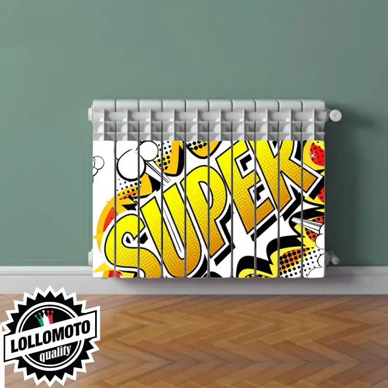 Spedizione Espresso Termosifone POP ART SUPER Rivestimento Adesivo Laminato Stickers Termosifone Wrapping Interior Design