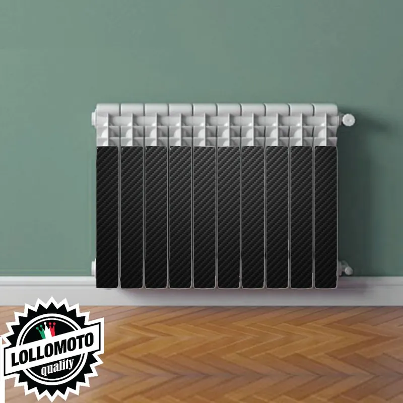Termosifone CARBON REALISTIC DARK Rivestimento Adesivo Laminato Stickers Termosifone Wrapping Interior Design Must-Have