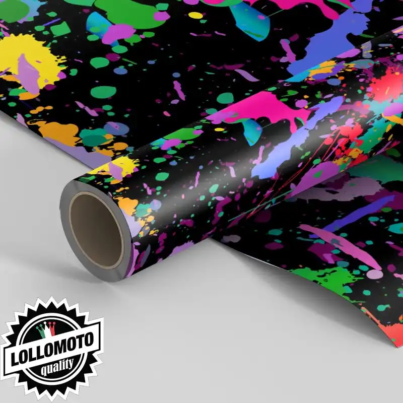 Pellicola SPLASH BLACK Schizzi Vernice Pellicola Car Wrapping Adesiva Rivestimento Auto Promo Stagionale