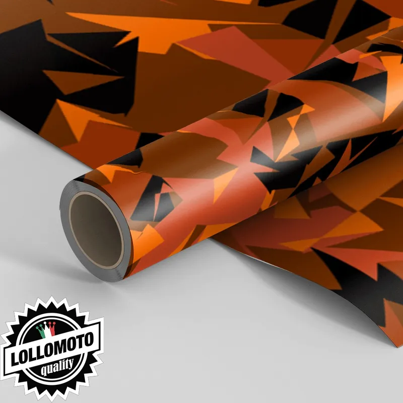 Pellicola ABSTRACT ORANGE MILITARY CAMOUFLAGE Pellicola Car Wrapping Adesiva Rivestimento Auto Offerta Limitata