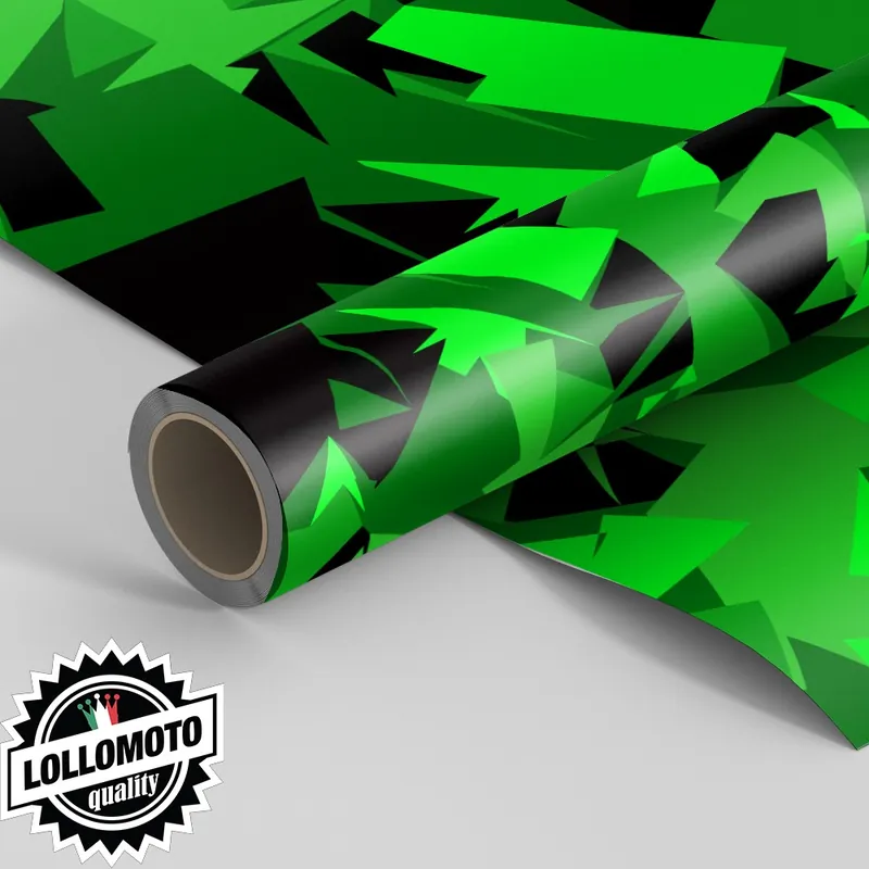 Soddisfatti O Rimborsati Pellicola ABSTRACT GREEN MILITARY CAMOUFLAGE Pellicola Car Wrapping Adesiva Rivestimento Auto