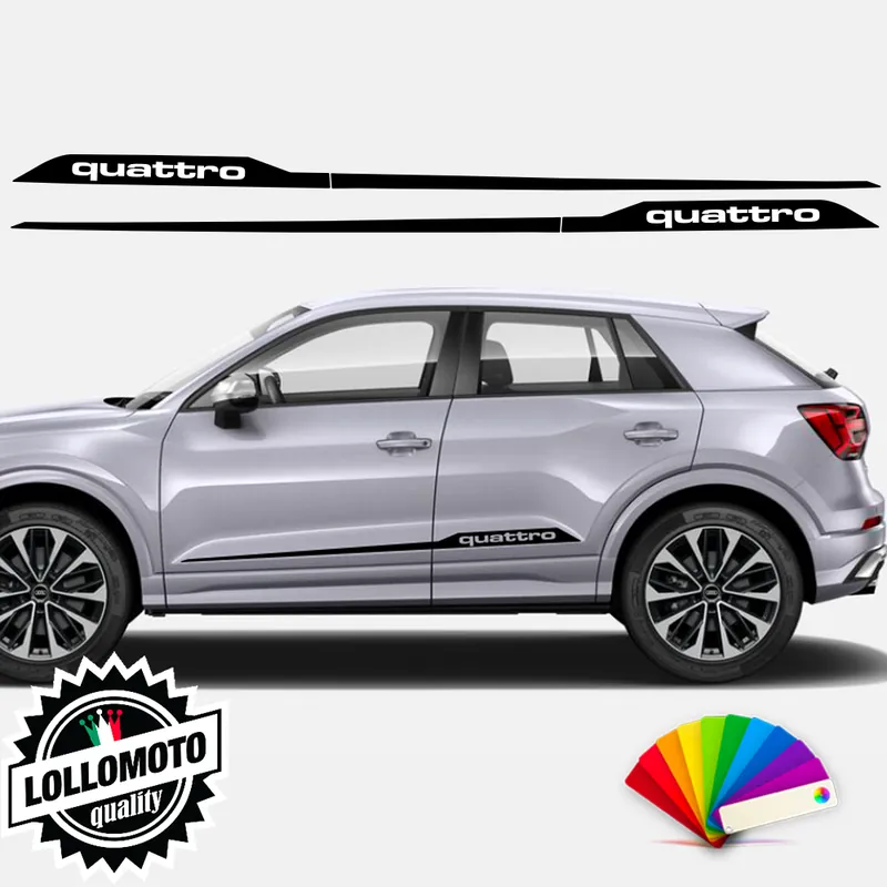 Direttamente Dal Produttore 2x Strisce Adesive Fiancate Laterali Audi Q2 Quattro Adesivi Vari Colori Disponibili Stickers Accessori Auto Pellicole