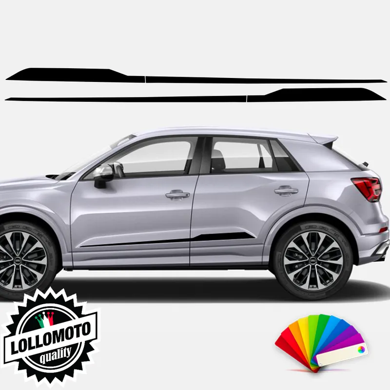2x Strisce Adesive Fiancate Laterali Audi Q2 No Scritta Adesivi Vari Colori Stickers Accessori Auto Pellicole Offerta Del Giorno