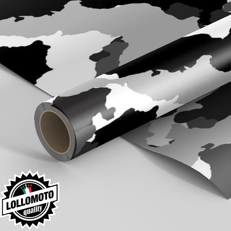 Pellicola INK ARTIC Pellicola Car Wrapping Mimetica Camo Bianco e Nero Adesiva Rivestimento Auto Compra Adesso