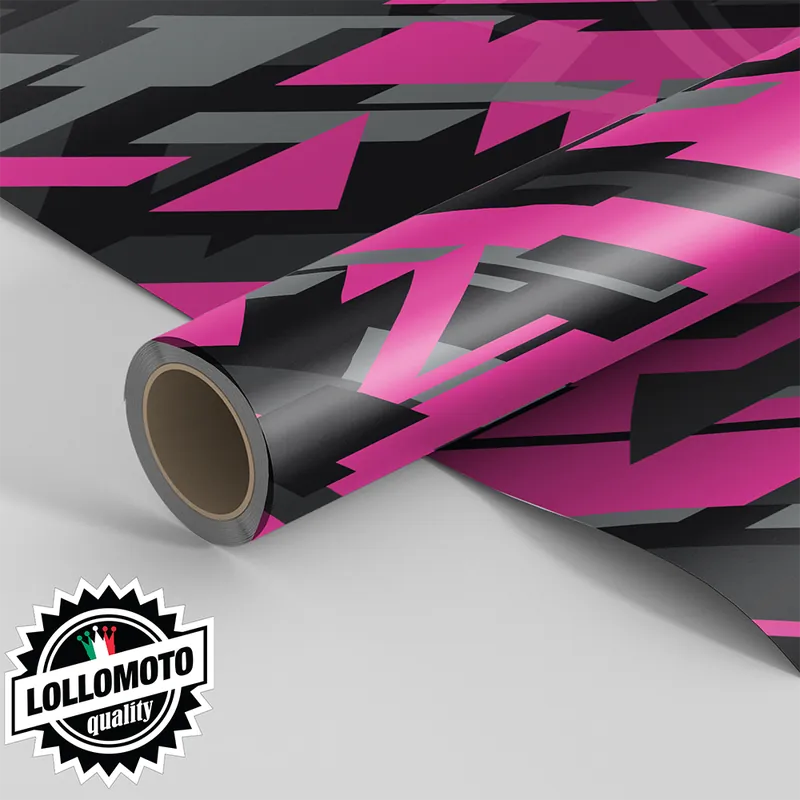 Pellicola Car Wrapping MODERN GEOMETRIC ARMY CAMO FUCSIA Adesiva Rivestimento Auto Offerta