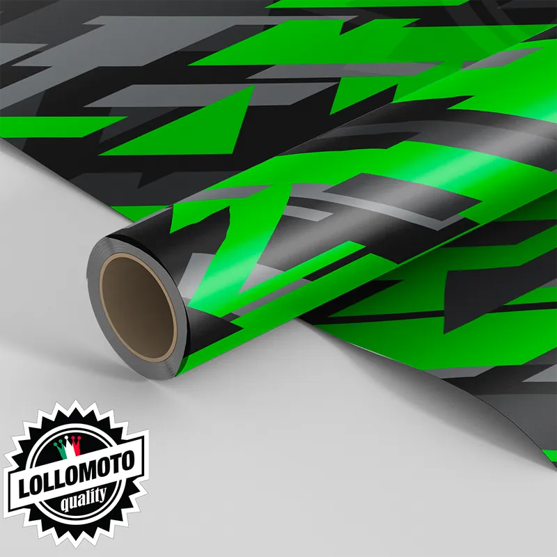 Pellicola Car Wrapping MODERN GEOMETRIC ARMY CAMO VERDE Adesiva Rivestimento Auto Prezzo Conveniente
