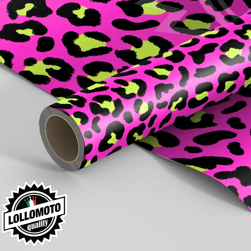 Pellicola Car Wrapping LEOPARD PINK Adesiva Rivestimento Auto Moto Boat Novità