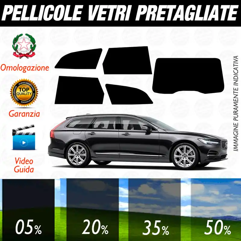 Promozione VOLVO V90 dal 2017 al 2019 SW Pellicole Oscuramento Vetri Posteriori Auto Pre Tagliate a Misura