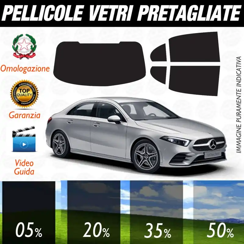 MERCEDES CLASSE A SEDAN dal 2019 ad OGGI Pellicole Oscuramento Vetri Posteriori Auto Pre Tagliate a Misura Compra Adesso