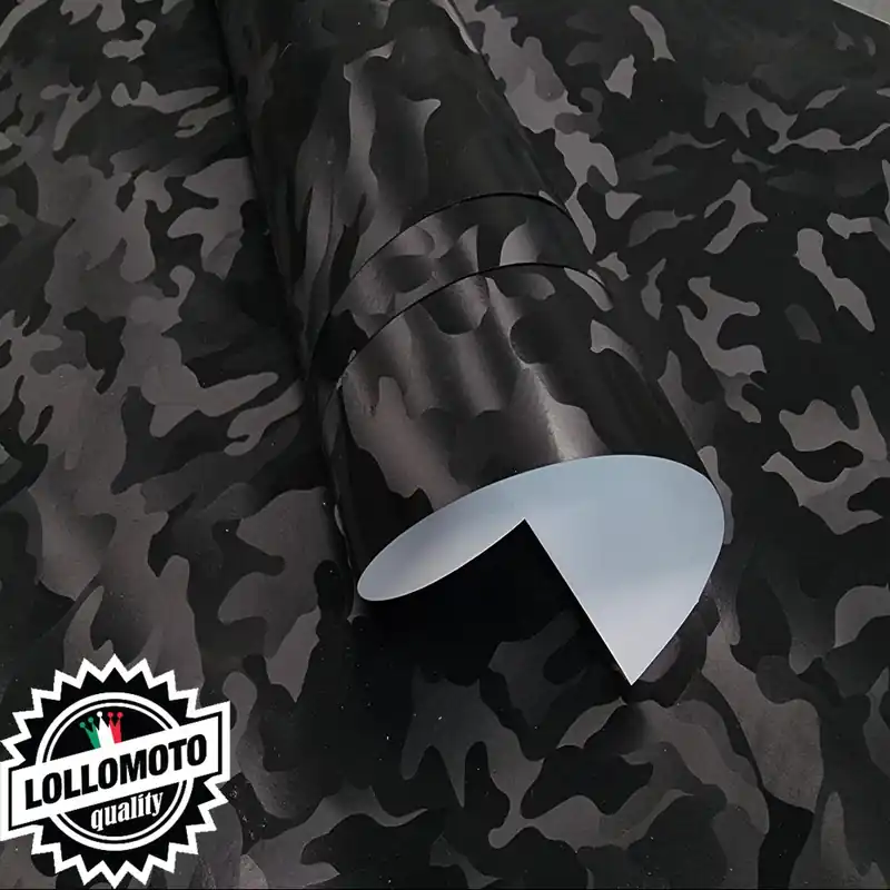 Pellicola Car Wrapping MIMETICO TRIPLE BLACK Adesiva Rivestimento Auto Moto Boat Economico