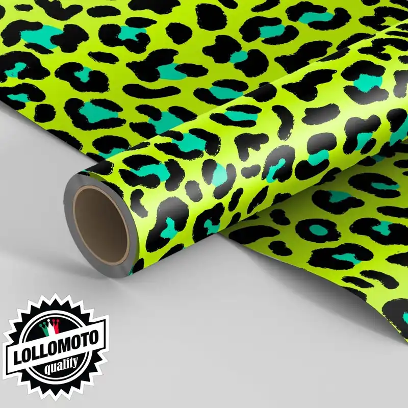 Pellicola LEOPARD YELLOW Pellicola Car Wrapping Leopardata Adesiva Rivestimento Auto Moto Esclusivo