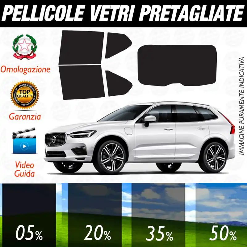 Offerta Speciale VOLVO XC60 dal 2019 ad OGGI Pellicole Oscuramento Vetri Auto Pre Tagliate a Misura