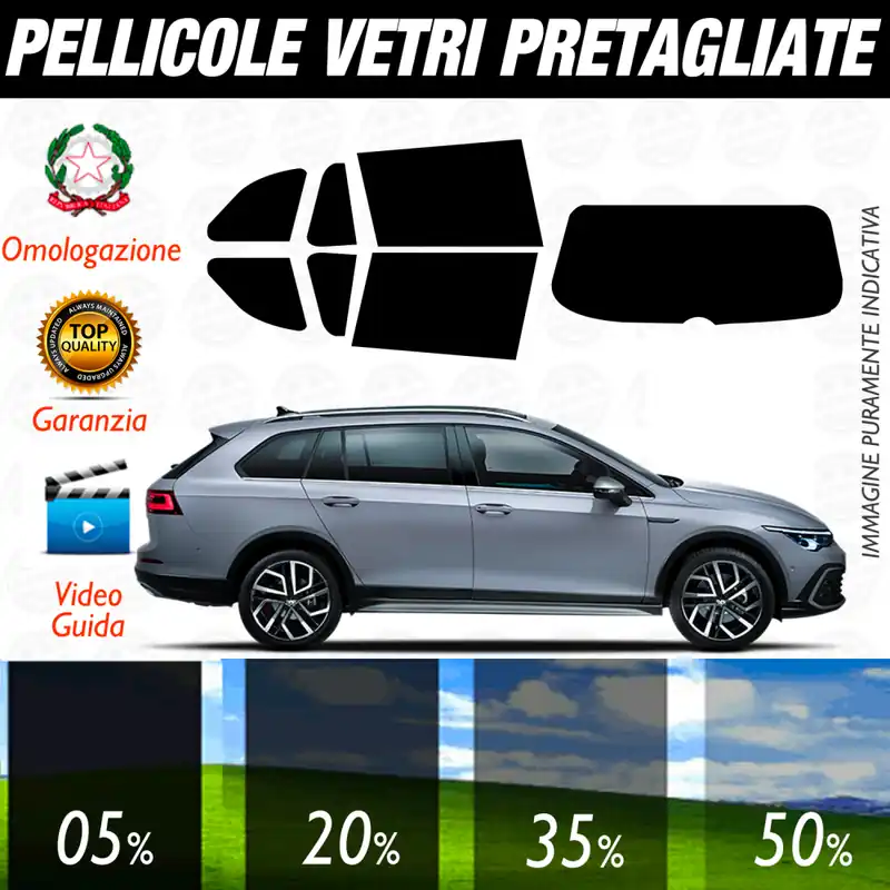 Professionale VW GOLF 8 VARIANT SW dal 2021ad OGGI Pellicole Oscuramento Vetri Auto Pre Tagliate a Misura
