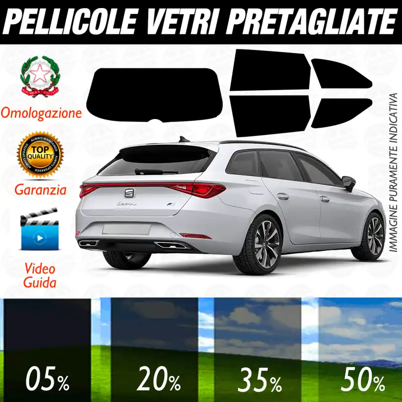 Popolare SEAT LEON ST SW dal 2021 ad OGGI Pellicole Oscuramento Vetri Auto Pre Tagliate a Misura