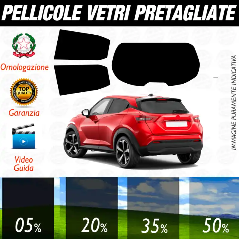 Spedito Oggi NISSAN JUKE Dal 2019 ad OGGI Pellicole Oscuramento Vetri Auto Pre Tagliate a Misura