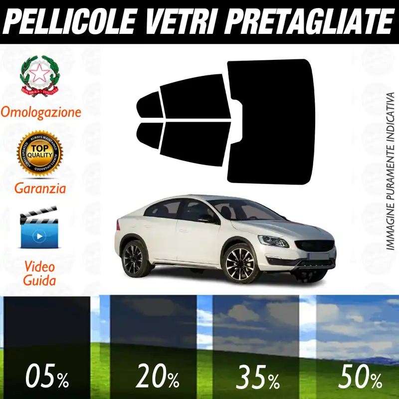 Volvo S60 Berlina dal 2010 al 2018 Pellicole Oscuramento Vetri Auto Pre Tagliate a Misura Prezzo Scontato