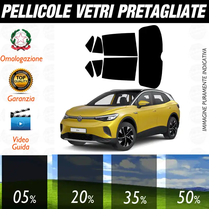 Più Venduto Volkswagen ID.4 dal 2020 a OGGI Pellicole Oscuramento Vetri Auto Pre Tagliate a Misura
