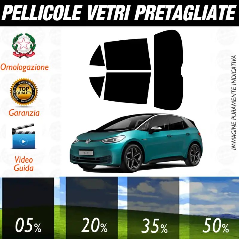 Consegna Rapida Volkswagen ID-3 dal 2020 a OGGI Pellicole Oscuramento Vetri Auto Pre Tagliate a Misura