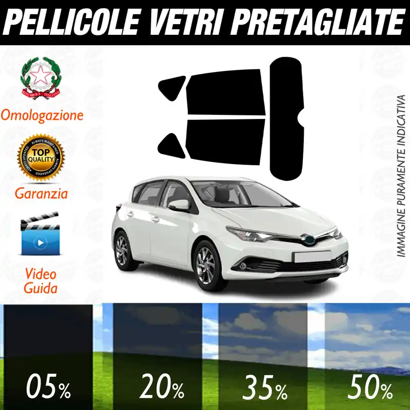 Scelto Dai Clienti Toyota Auris 5P dal 2012 al 2018 Pellicole Oscuramento Vetri Auto Pre Tagliate a Misura