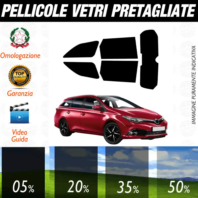 Solo Oggi Toyota Auris Sw dal 2013 al 2016 Pellicole Oscuramento Vetri Auto Pre Tagliate a Misura