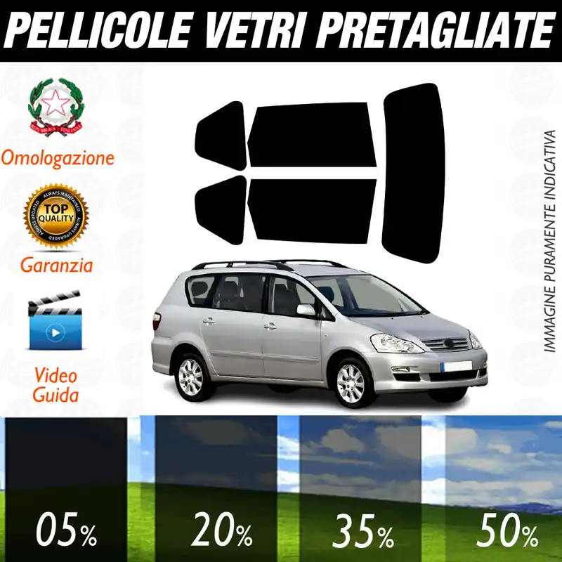 Promozione Toyota Avensis Verso dal 2002 al 2006 Pellicole Oscuramento Vetri Auto Pre Tagliate a Misura