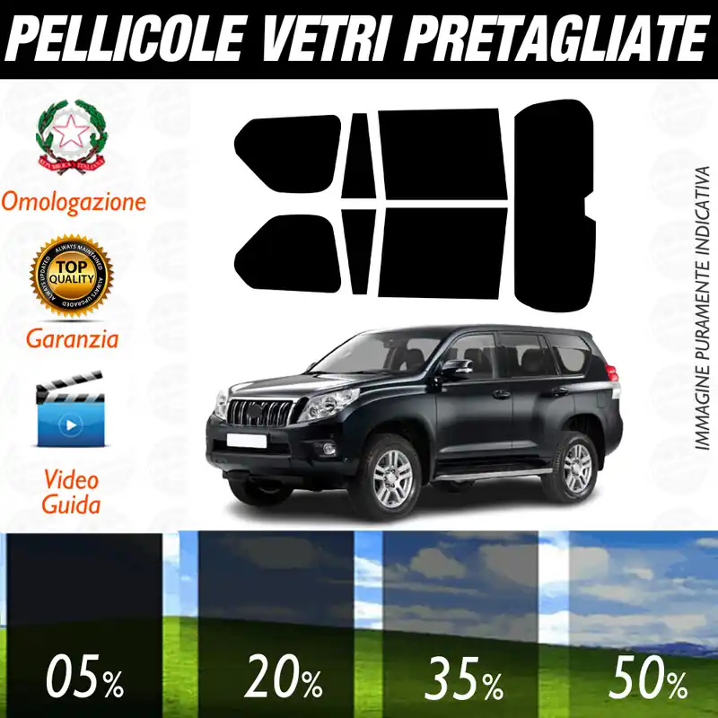 Toyota Land Cruiser dal 2009 a Oggi Pellicole Oscuramento Vetri Auto Pre Tagliate a Misura Offerta Del Giorno