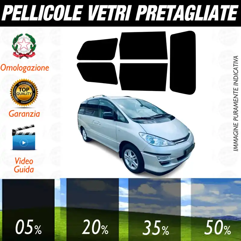 Offerta Del Giorno Toyota Previa dal 2001 al 2006 Pellicole Oscuramento Vetri Auto Pre Tagliate a Misura