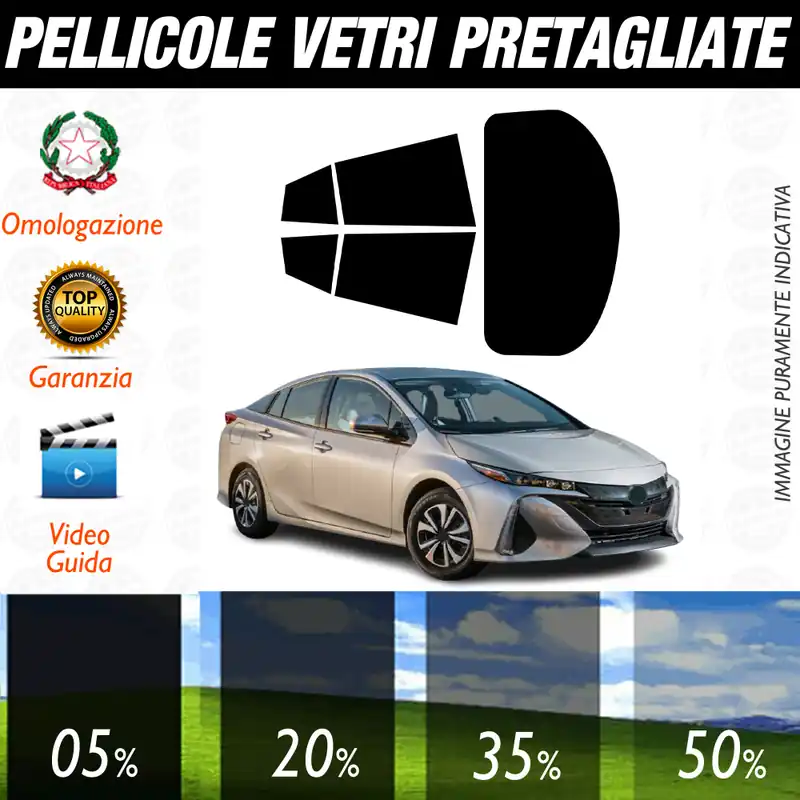 Offerta Lampo Toyota Prius dal 2017 a Oggi Pellicole Oscuramento Vetri Auto Pre Tagliate a Misura