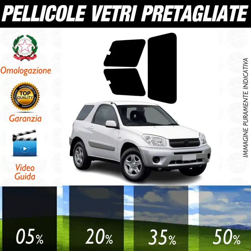 Nuovo Arrivo Toyota RAV 4 3P dal 2000 al 2006 Pellicole Oscuramento Vetri Auto Pre Tagliate a Misura