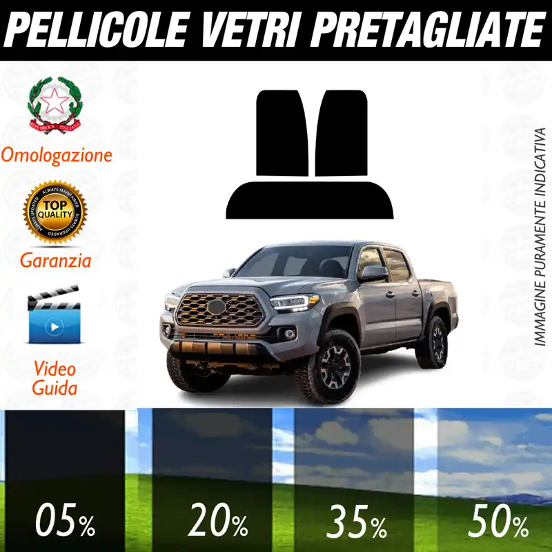 Consegna Rapida Toyota Tacoma 4P dal 2016 a Oggi Pellicole Oscuramento Vetri Auto Pre Tagliate a Misura