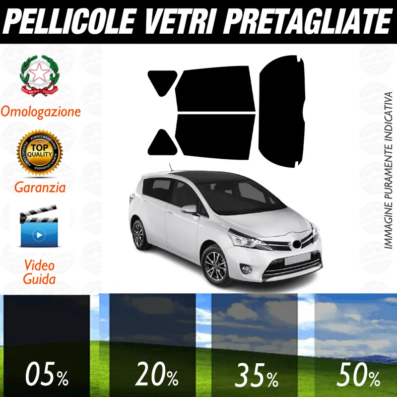 Toyota Verso dal 2011 a Oggi Pellicole Oscuramento Vetri Auto Pre Tagliate a Misura Bestseller