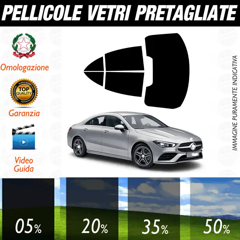Mercedes CLA dal 2019 a Oggi Pellicole Oscuramento Vetri Auto Pre Tagliate a Misura Promozione