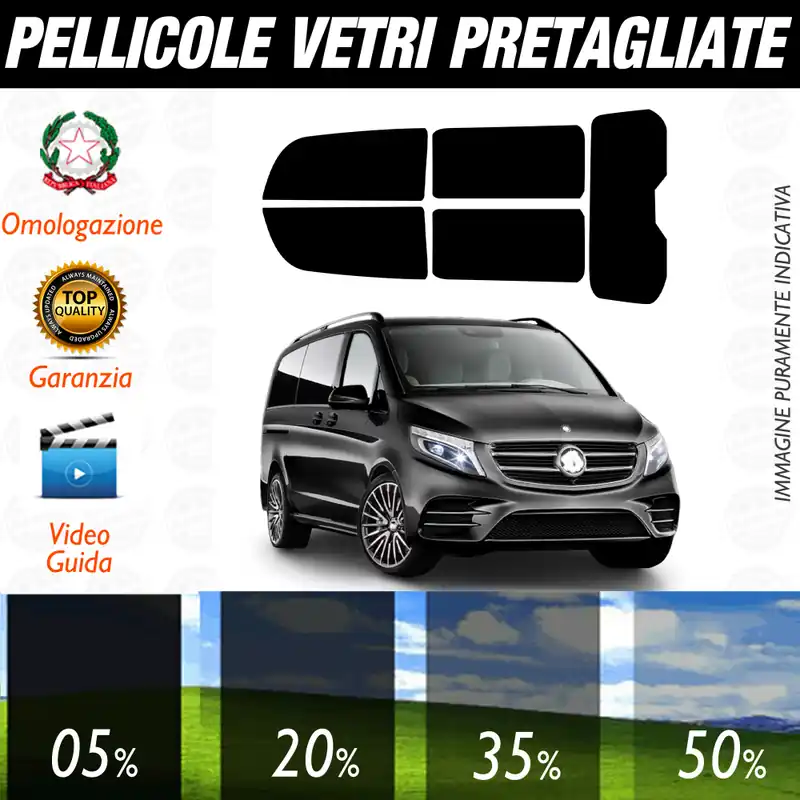 Di Tendenza Mercedes Classe V 2016 a Oggi Pellicole Oscuramento Vetri Auto Pre Tagliate a Misura