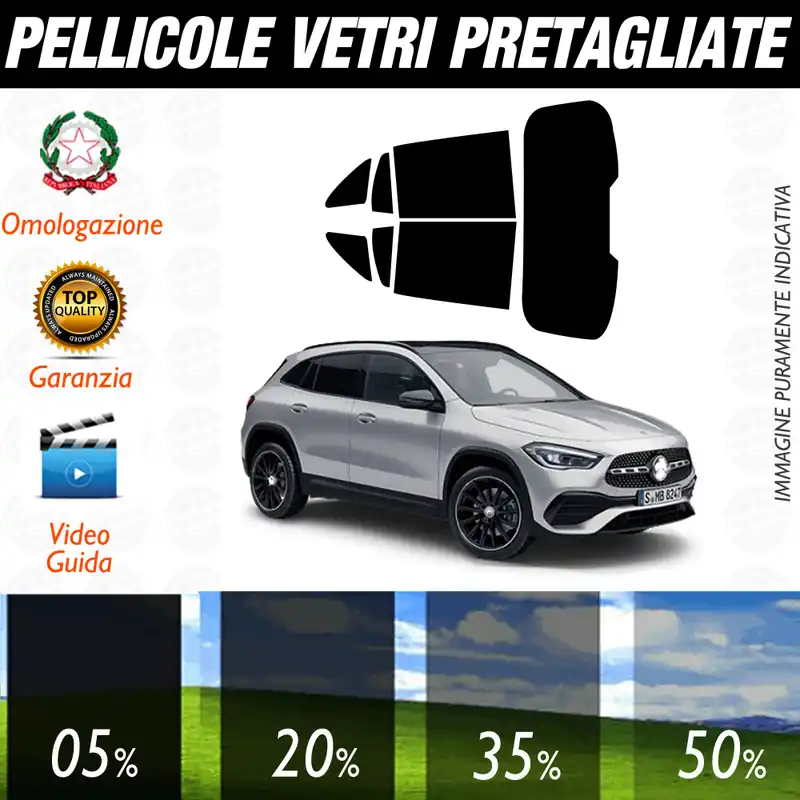 Bestseller Mercedes GLA dal 2021 a Oggi Pellicole Oscuramento Vetri Auto Pre Tagliate a Misura