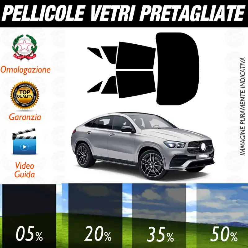 Scelto Dai Clienti Mercedes GLE Coupé dal 2021 a Oggi Pellicole Oscuramento Vetri Auto Pre Tagliate a Misura