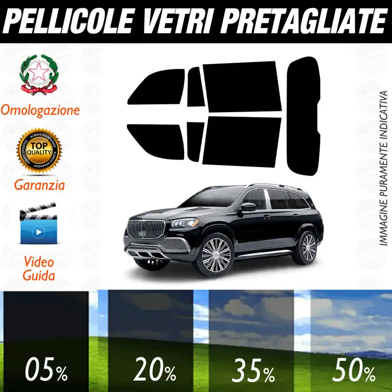 Consegna Rapida Mercedes GLS 2020 a Oggi Pellicole Oscuramento Vetri Auto Pre Tagliate a Misura