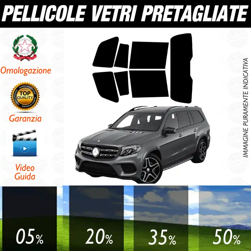 Mercedes GLS dal 2017 al 2019 Pellicole Oscuramento Vetri Auto Pre Tagliate a Misura Promozione