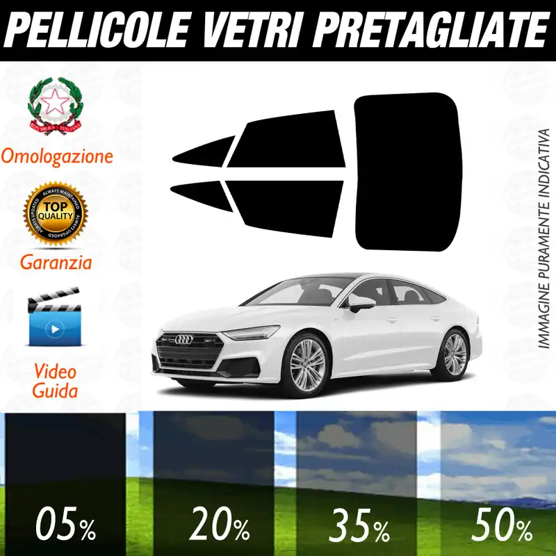Audi A7 dal 2017 a Oggi Pellicole Oscuramento Vetri Auto Pre Tagliate a Misura Ultime Pezzi