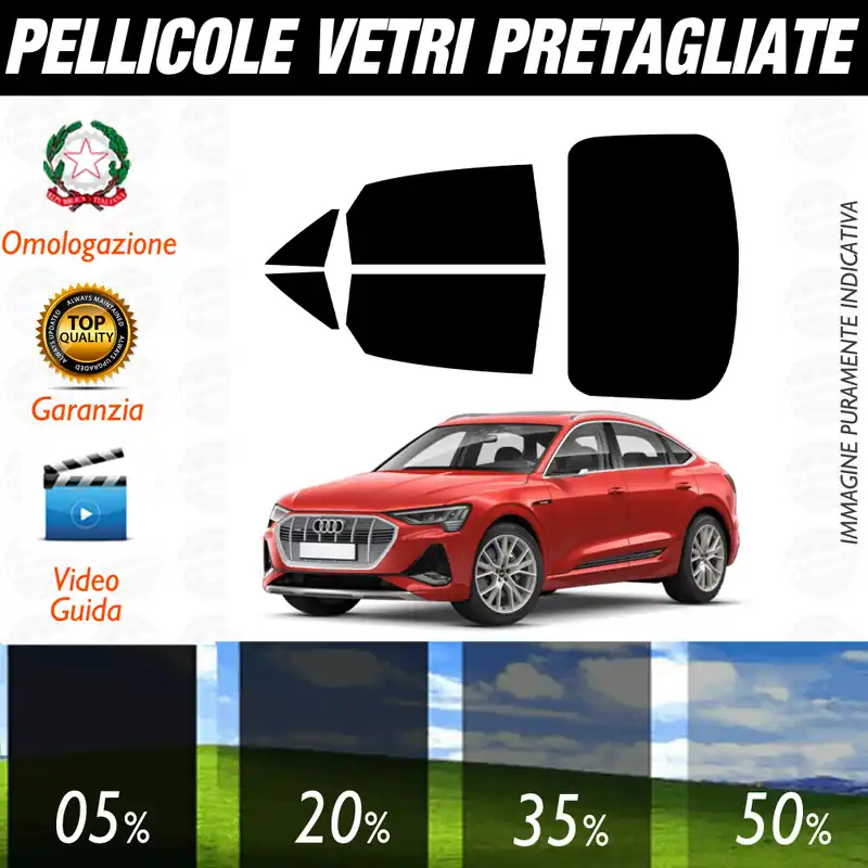 Offerta Limitata Audi E-tron Sportback dal 2019 a Oggi Pellicole Oscuramento Vetri Auto Pre Tagliate a Misura