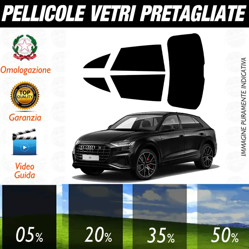 Promozione Audi Q8 dal 2019 a Oggi Pellicole Oscuramento Vetri Auto Pre Tagliate a Misura