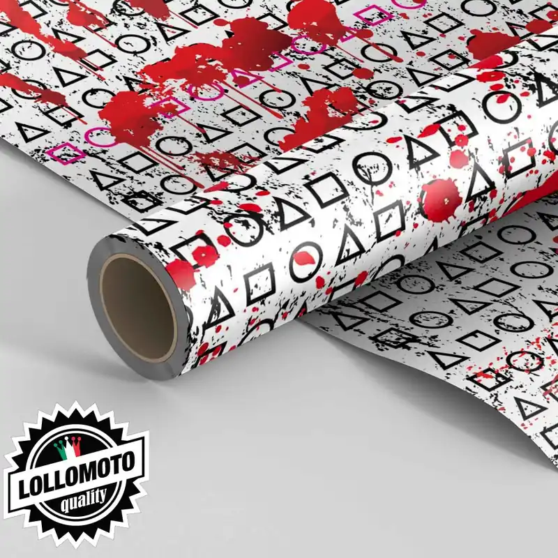 Solo Oggi Pellicola Trama SQUID GAME Pellicola Sangue Blood Horror Car Wrapping Texture Adesiva Rivestimento Auto Moto