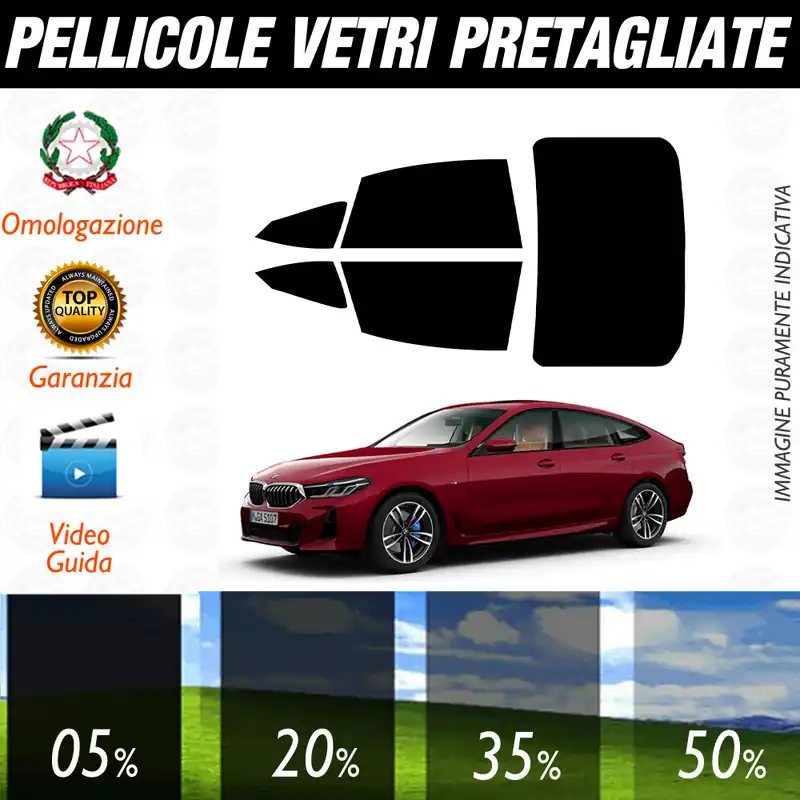 Bmw Serie 6 Gran Coupè dal 2019 a Oggi Pellicole Oscuramento Vetri Auto Pre Tagliate a Misura Occasione Imperdibile