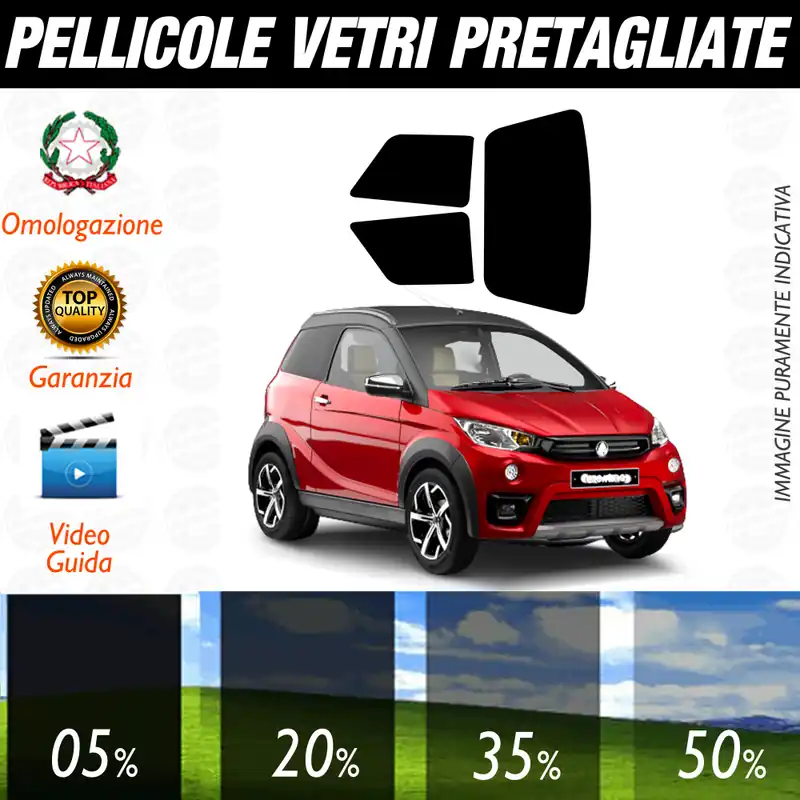 Spedizione Espresso Aixam Crossline dal 2006 al 2010 Pellicole Oscuramento Vetri Auto Pre Tagliate a Misura