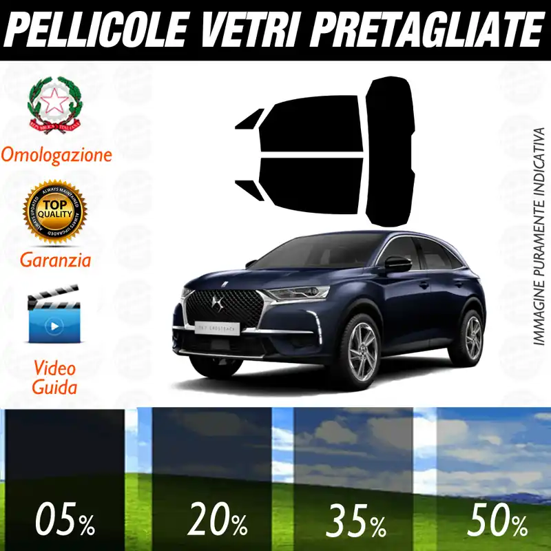 Prezzo Di Fabbrica Citroen DS7 Crossback dal 2019 a Oggi Pellicole Oscuramento Vetri Auto Pre Tagliate a Misura