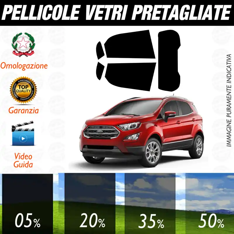Ultimissimo Modello Ford Ecosport dal 2019 a Oggi Pellicole Oscuramento Vetri Auto Pre Tagliate a Misura