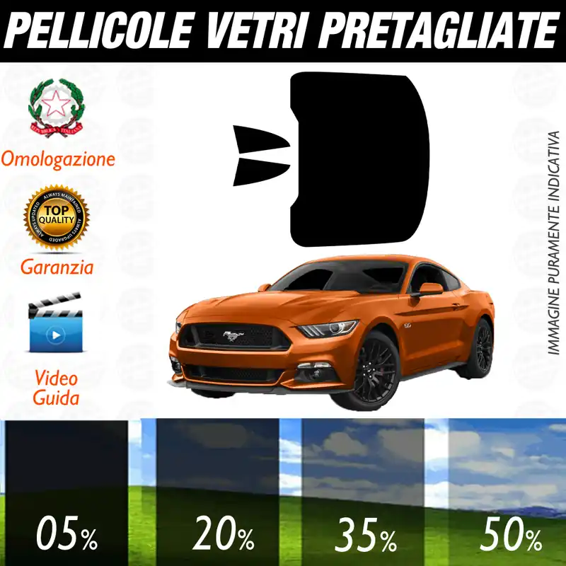 Ford Mustang dal 2015 a Oggi Pellicole Oscuramento Vetri Auto Pre Tagliate a Misura Prezzo Di Fabbrica