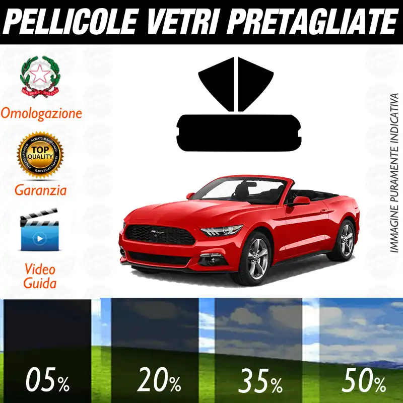 Soddisfatti O Rimborsati Ford Mustang Cabrio dal 2015 a Oggi Pellicole Oscuramento Vetri Auto Pre Tagliate a Misura